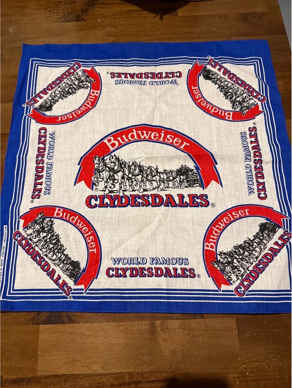 Vintage Budweiser "World Famous Clydesdales" Collector's Bandana